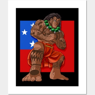 Samoan Pride Samoa Flag Polynesian Haka Dance Posters and Art